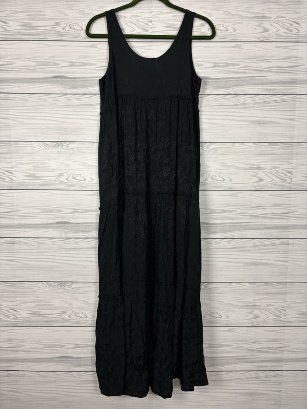 Natural Life Black Floral Appliqué Tiered Maxi Dress Size XS NWT - Picture 7 of 8